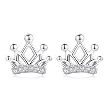 Stud Earrings Crown Zircon Crystal Earrings For Women Siver Color Earring Earings Jewelry Earing Brincos Brinco Oorbellen Gift 2024 - buy cheap