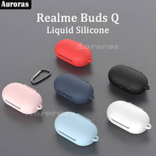 Чехол Auroras для realme Buds Q из жидкого силикона, Беспроводные аксессуары для наушников, защитный чехол для Realme Buds Q Cover 2024 - купить недорого