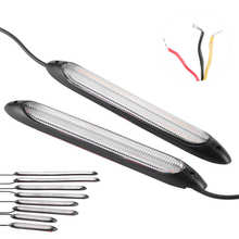 Pair of LED Daytime Running Lamp Strip Turn Signal White Yellow Light Color Waterproof Auto style 2024 - buy cheap