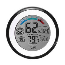 Termômetro higrômetro digital com tela lcd, higrômetro digital com medidor de umidade e temperatura, 1 peça 2024 - compre barato