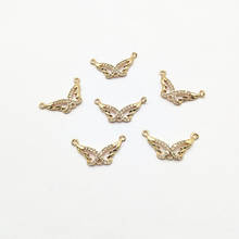 New arrival! 13x25mm 50pcs Cubic Zirconia Butterfly Connector for Earrings DIY parts,Jewelry Accessories Findings & Component 2024 - buy cheap