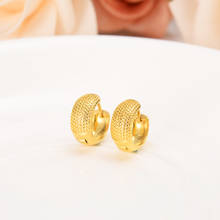 Gold Girls lovely geometry Huggies Hoop clip Earrings  For women girls boy  jewelry african Christmas wedding party gift 2024 - buy cheap