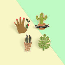 Interesting  Enamel Pins Cute Cactus Aloe Green Plant Brooch Jewelry Pines Lapel Pin Badge Brooches for Gifts for Friend 2024 - buy cheap