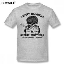 Peaky Blinders Tees Shirts Men's Retro Style Skull Tshirt Crew Neck T Shirt Merch Boyfriend Gift Shirt Shelby Brothers Tshirt 2024 - buy cheap