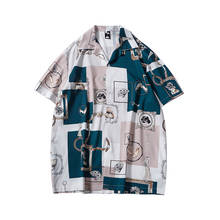 Flor havaiana camisa masculina do vintage casual solto hong kong estilo praia férias casal curto mangas compridas camisas para hombre 2024 - compre barato