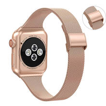 Milanese strap For Apple Watch band 44mm 40mm 45mm 38mm 42mm Slim watchband bracelet iwatch band series 3 4 SE 6 7 41mm strap 2024 - buy cheap