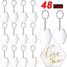 Transparent Acrylic Disc and Key Chain Transparent Acrylic Key Chain Blank for DIY Items and Crafts, (Hexagon,48 Pieces) 2024 - buy cheap