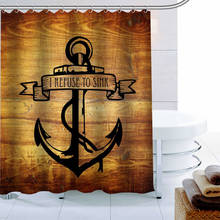 Simple European Anchor Shower Curtain 12 Hook Polyester Fabric 3D Printing Bathroom Curtain Waterproof Bath Curtain Decor 2024 - buy cheap