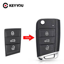 KEYYOU для Volkswagen VW Golf 7, 4, 5, Mk4 6 для Skoda Octavia для Seat Leon Ibiza Altea 3 резиновые кнопки дистанционного ключа автомобиля Pad 2024 - купить недорого