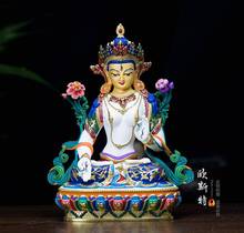 Estatua de Buda pintado de buena calidad, para el hogar, seguridad, salud, suerte, talismán eficiente, Tíbet, TARA Blanca 2024 - compra barato