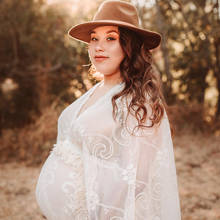 Photo Shoot Boho Robe Soft Maxi Long Bell Sleeves Maternity Dress Pregnant Gown for Woman Photography Prop Baby Shower Costume 2024 - buy cheap