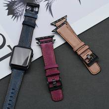 Genuine leather strap for Apple Watch band 44mm 40mm 42mm 38mm iWatch series Watch 7 6SE 5 4 3 2 1 vintage leather bracelet accessories 2024 - buy cheap