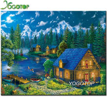 5D Diamond Painting village tree lake mountain animals Kit 3d Embroidery full Drill Mosaic decor country natural scenery YY1903 2024 - buy cheap