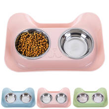 2 in 1 Pet Bowl Set Double Bowls Stainless Steel Non-Slip Dog Cat Bowl Pet Water Food Feeder Pet Feeding Supplies For Cats Dog 2024 - buy cheap