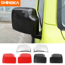 SHINEKA Car Stickers for Suzuki Jimny 2019+ ABS Carbon Fiber Rear Mirror Decal Frame Cover Trim Fit For Suzuki jimny 2019 2020 2024 - buy cheap