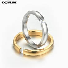 ICAM-anillo de compromiso clásico para mujer, circonita cúbica blanca AAA, diseño de moda, banda de boda, joyería 2024 - compra barato