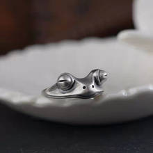 Цвет: старое серебро кольцо с лягушкой для мужчин и женщин, винтажное открытое с изменяемым размером, художественный дизайн, массивное кольцо в стиле унисекс, хороший подарок 2024 - купить недорого