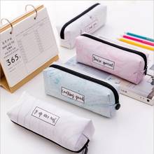 Cute Pencil Case Marble Pattern Leather Pen Bag Pencil Box Pencil Case Stationery Pouch Office School Supply 2024 - buy cheap
