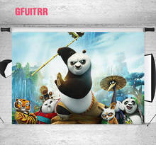 GFUITRR-Fondo de fotografía de kungfu Panda para niños, telón de fondo de foto de cumpleaños, accesorios de fotomatón de vinilo 2024 - compra barato