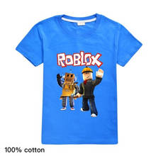 Camiseta de algodón con estampado de Robloxing para bebés y niñas, ropa informal de dibujos animados, Top de verano, 2021 2024 - compra barato