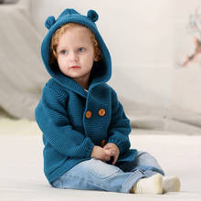 Baby Boy Knitting Cardigan Winter Warm Newborn Infant Sweaters Fashion Long Sleeve Hooded Coat Jacket Kids Clothing Outfits 2024 - buy cheap