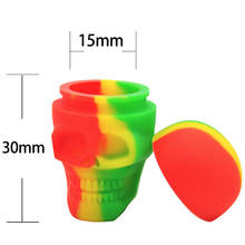 Recipiente de silicone à base de caveira, armazenamento de 3ml, pote de óleo, cera antiaderente, portátil, cozinha, casa, tabaco, fumaça, acessórios 2024 - compre barato