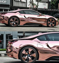 50x300cm chrome espelho rosa ouro vinil envoltório adesivo do carro decalque com liberação de ar bolha livre 2024 - compre barato