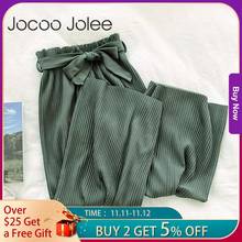 Jocoo Jolee Women Korean Elegant Wide Leg Pants Loose High Waist Solid Pants Casual Vertical Soft Pleated Pant Trousers Femme 2024 - buy cheap