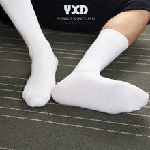 Calcetines largos de algodón para hombre, medias finas y transpirables, ideal para traje de negocios, color blanco y negro, 3 pares 2024 - compra barato