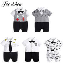 Newborn Baby Clothes Boy Gentleman Summer Romper Short Sleeve Newborn Jumpsuit Casual Suit With Bow Tie Summer Style Baby Girls 2024 - buy cheap
