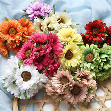 Ramo de flores artificiales, Mini margaritas de Gerbera, flor falsa para decoración del hogar, corona de bricolaje, caja de regalo, manualidades de álbum de recortes, 6 uds. 2024 - compra barato