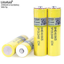 1-10 pces liitokala he4 2500mah li-lon bateria 18650 3.7v baterias recarregáveis de energia corrente de descarga máxima 20a com ponta 2024 - compre barato