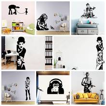 Banksy criativo arte da parede decalque adesivos de vinil material para decoração casa sala estar quarto mural cartaz 2024 - compre barato