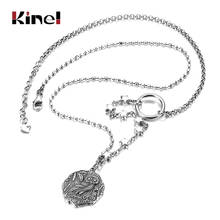 Kinel Hot Sale Real 925 Sterling Silver Owl Pendant Necklaces for Women Vintage Long Stackable Necklace Sterling Silver Jewelry 2024 - buy cheap