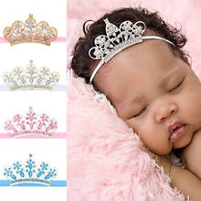 Одежда для новорожденных девочек корона принцессы из страз тиара на голову повязка на голову, наряд для фотосессий 2024 - купить недорого