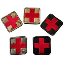 Insignia médica de rescate de Cruz Roja, parches de Velcro bordados en 3D, brazalete táctico personalizado, Logo EMT MED, pegatinas de ropa militar 2024 - compra barato