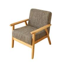 Fashion three single double fabric sofa simple solid wood small apartment Japanese chair hotel chair 2024 - buy cheap