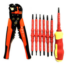 Conjunto de chave de fenda elétrica, kit de caneta, ferramentas manuais, alicate, descascador de fios automático, ferramentas de friso tubular, ferramenta de mão 2024 - compre barato
