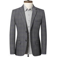 Мужской повседневный деловой костюм, жакет, приталенный, из сетчатого материала, Офисная Мода 2024 - купить недорого