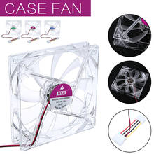 For PC Laptop 1pc 12cm CPU Silent Fan Cooling 4 Pin PC Computer Clear Case Quad 4 Fans Cooler With LED Light Pohiks 2024 - buy cheap