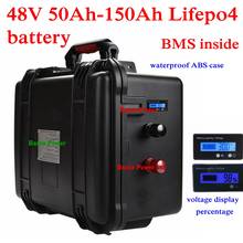 48V 50Ah 60Ah 70Ah 100Ah 120Ah 140Ah 150Ah LiFepo4 battery with BMS for trolling motor solar energy motorhome + 10A charger 2024 - buy cheap