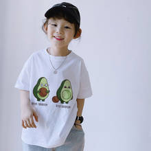 Camiseta con estampado divertido de aguacate para niños y niñas, ropa para niños, playera para bebé, camiseta Harajuku Unisex de verano 2024 - compra barato