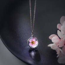 Colusiwei Real Peach blossom Pendant Necklace for Women Fashion Flower 925 Sterling Silver Chain Link Necklaces Women Bijoux 2024 - buy cheap