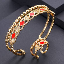 Acckingluxury Unique African Bangle Ring Set Jewelry Sets For Women Wedding Cubic Zircon Crystal CZ Dubai Bridal Jewelry Set 2024 - buy cheap