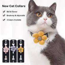 Collar de flores para gato con campana hecho a mano, collares bonitos para mascotas para gatitos y perros pequeños ajustables 2024 - compra barato