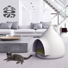water drip shape Large cat bed house closed pet house for 4 seasons teddy puppy home cat kennel  pet bed luxury  pet products 2024 - buy cheap