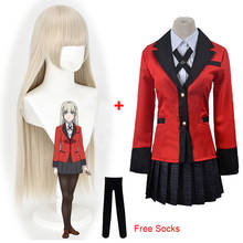 Fantasia de momobami ririka 2021, perucas de cosplay com kakegurui compulsivo, ririka, momobami, traje de festa feminino para halloween 2024 - compre barato