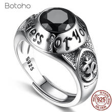 Men's Adjustable ring Pure 925 Sterling Silver color Ring Retro smooth face Middle East popular Domineering Ring for man Bless 2024 - buy cheap