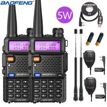 2pcs baofeng walkie talkie uv-5r banda dupla rádio em dois sentidos vhf/uhf 136-174mhz & 400-520mhz fm transceptor portátil walkie talkie 2024 - compre barato