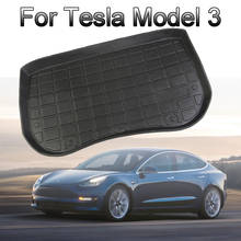 Alfombrilla negra de Material TPE para maletero, bandeja de carga frontal impermeable, antipolvo, línea de carga, ajuste personalizado para Tesla modelo 3, 1 ud. 2024 - compra barato